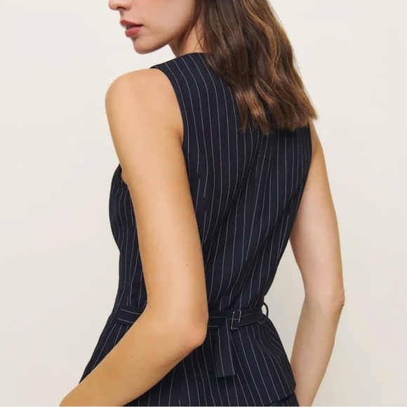 Reformation • NWT $240 Delanie top midnight stripe - Picture 3 of 5